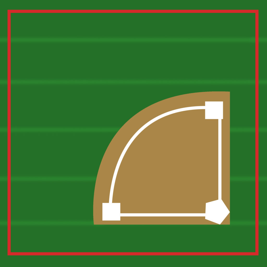 Drawn softball field